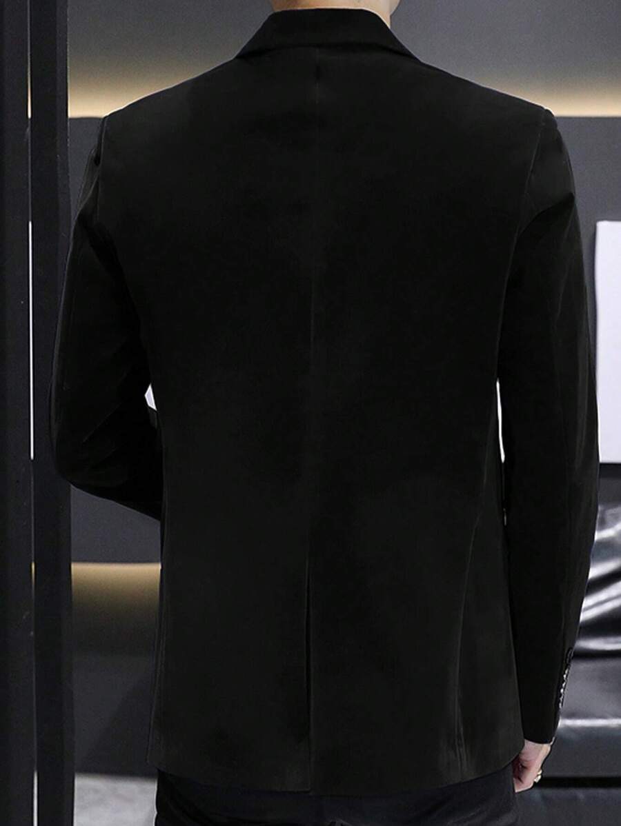 Suit Jacket Mens Velvet Lapel Single-Breasted Polyester – Alvon