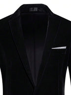 Suit Jacket Mens Velvet Lapel Single-Breasted Polyester – Alvon