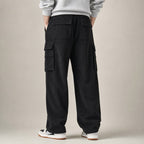 Cargo Pants Stretch Waist Multi-Pocket Black – Full Look