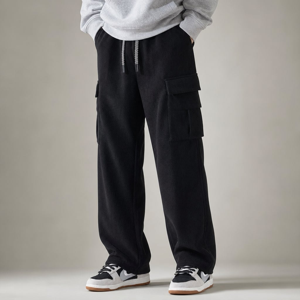 Cargo Pants Stretch Waist Multi-Pocket in Black – Tarlano Premium Menswear
