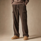 Cargo Pants Stretch Waist Multi-Pocket Brown – Product Photo
