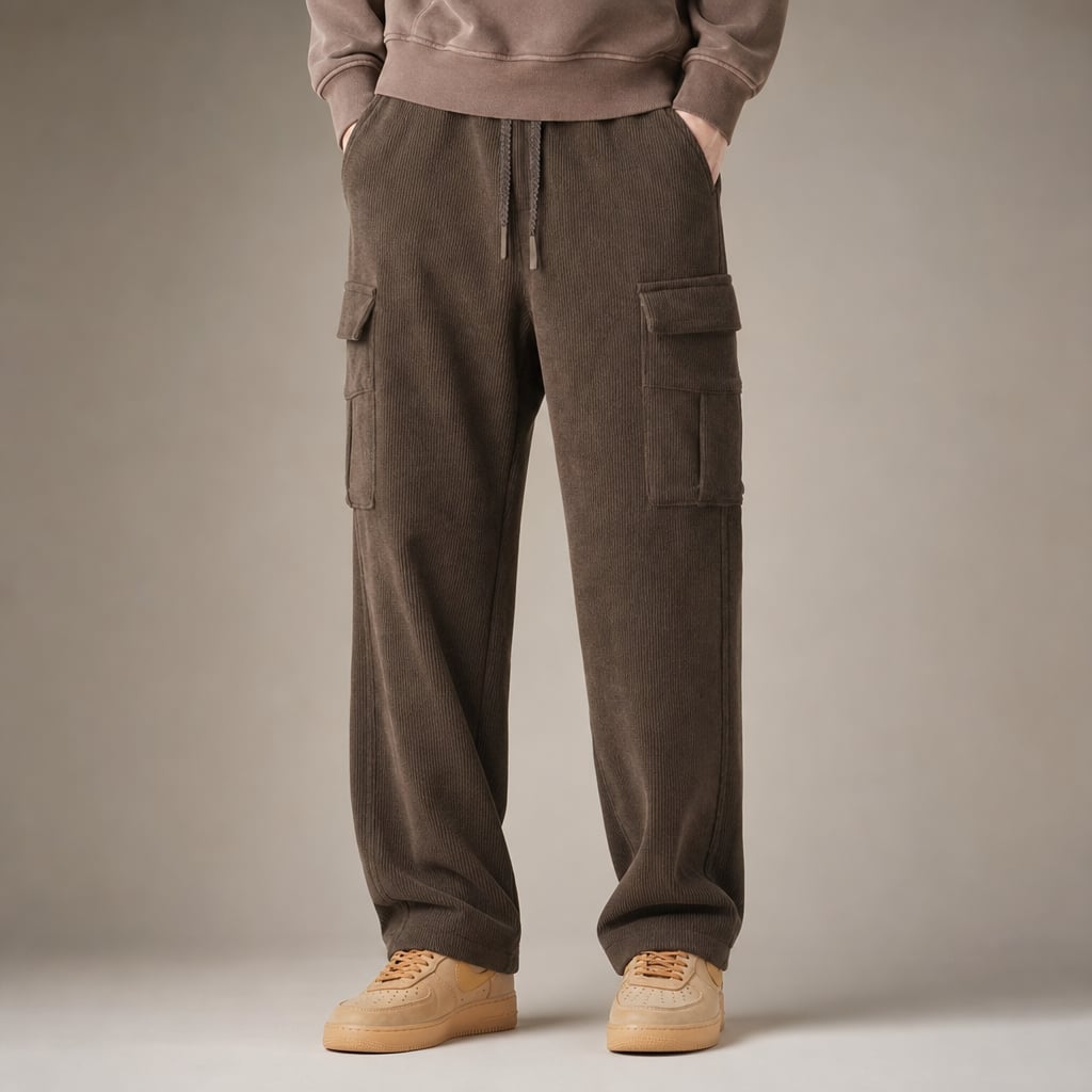Cargo Pants Stretch Waist Multi-Pocket in Brown – Tarlano Premium Menswear