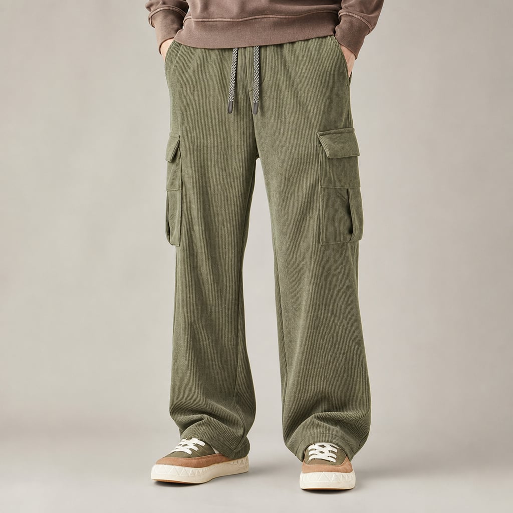 Cargo Pants Stretch Waist Multi-Pocket in Green – Tarlano Premium Menswear