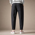 Tapered Cargo Pants Drawstring Waist Relaxed Fit Black – Full Look