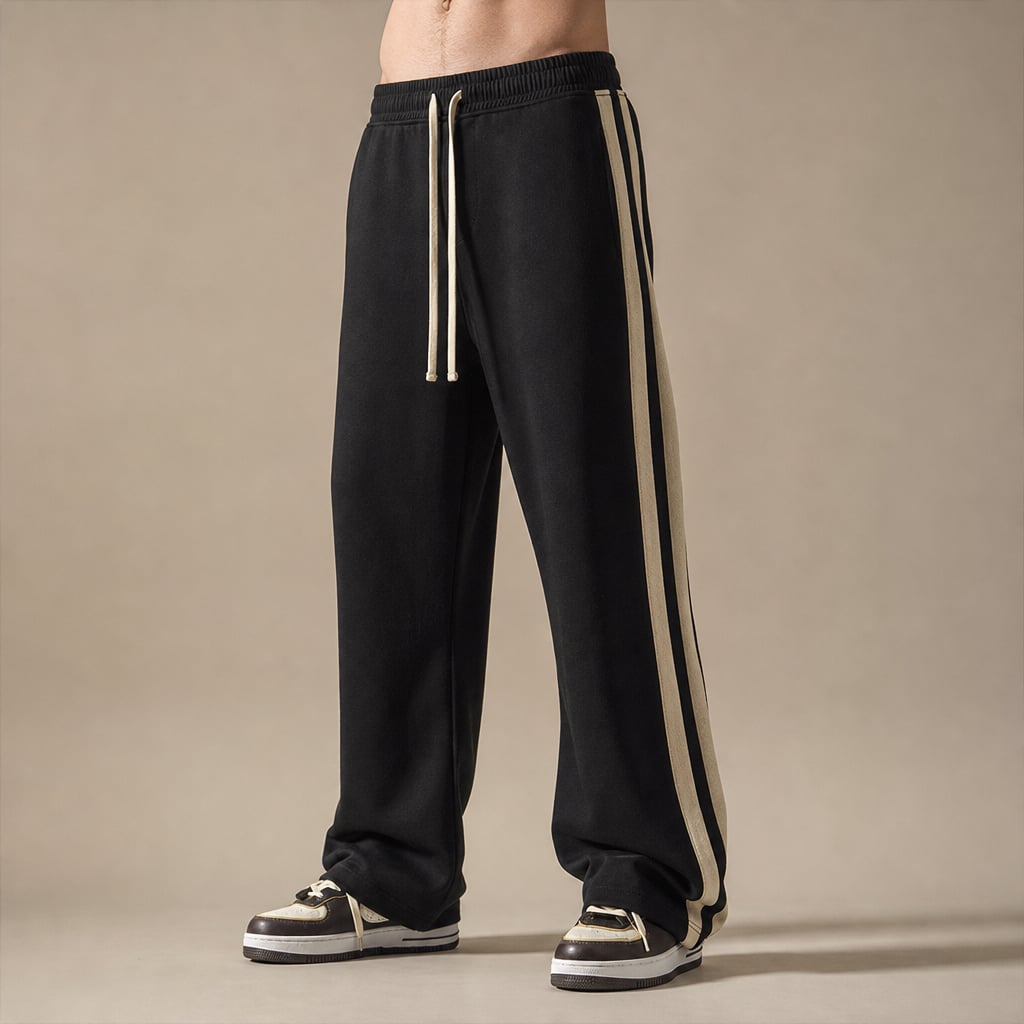 Wide Leg Cargo Pants Corduroy Relaxed Fit in Black – Tarlano Premium Menswear
