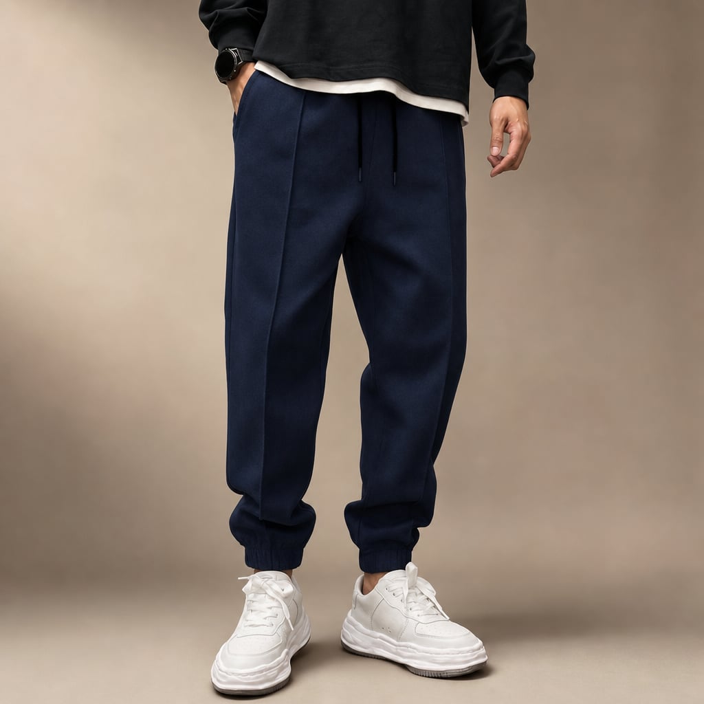 Cargo Pants Relaxed Fit Stretch Woven Dark Blue – Product Photo