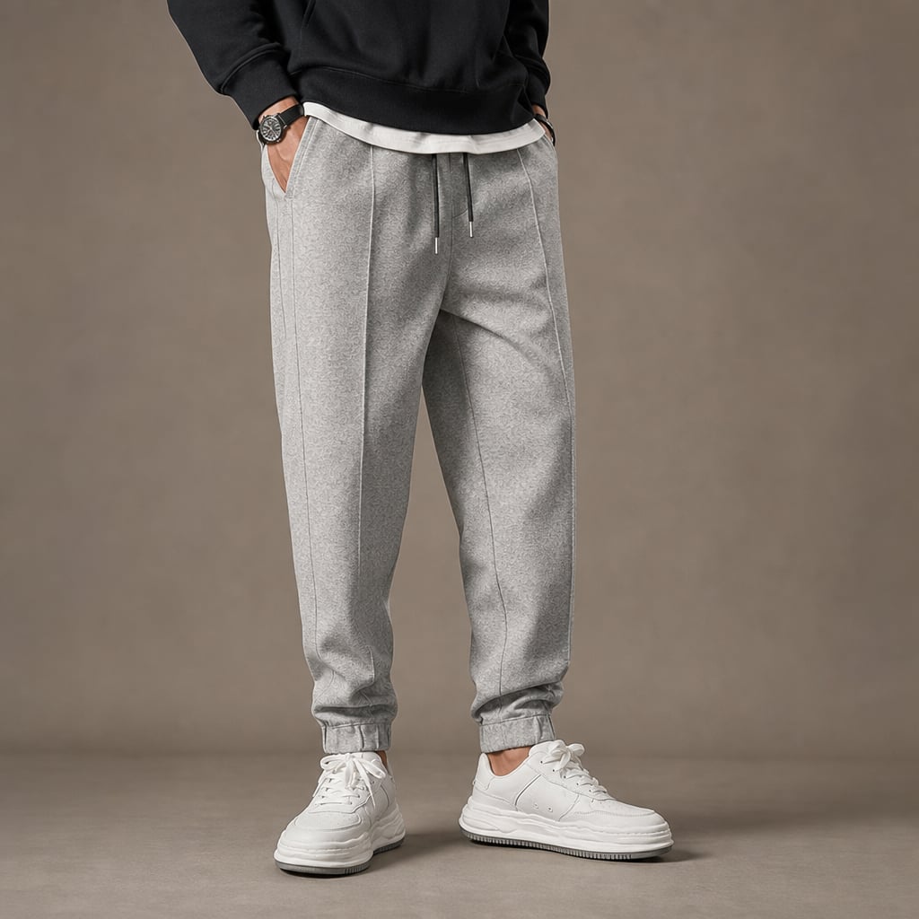 Cargo Pants Relaxed Fit Stretch Woven Gray – Side Angle View