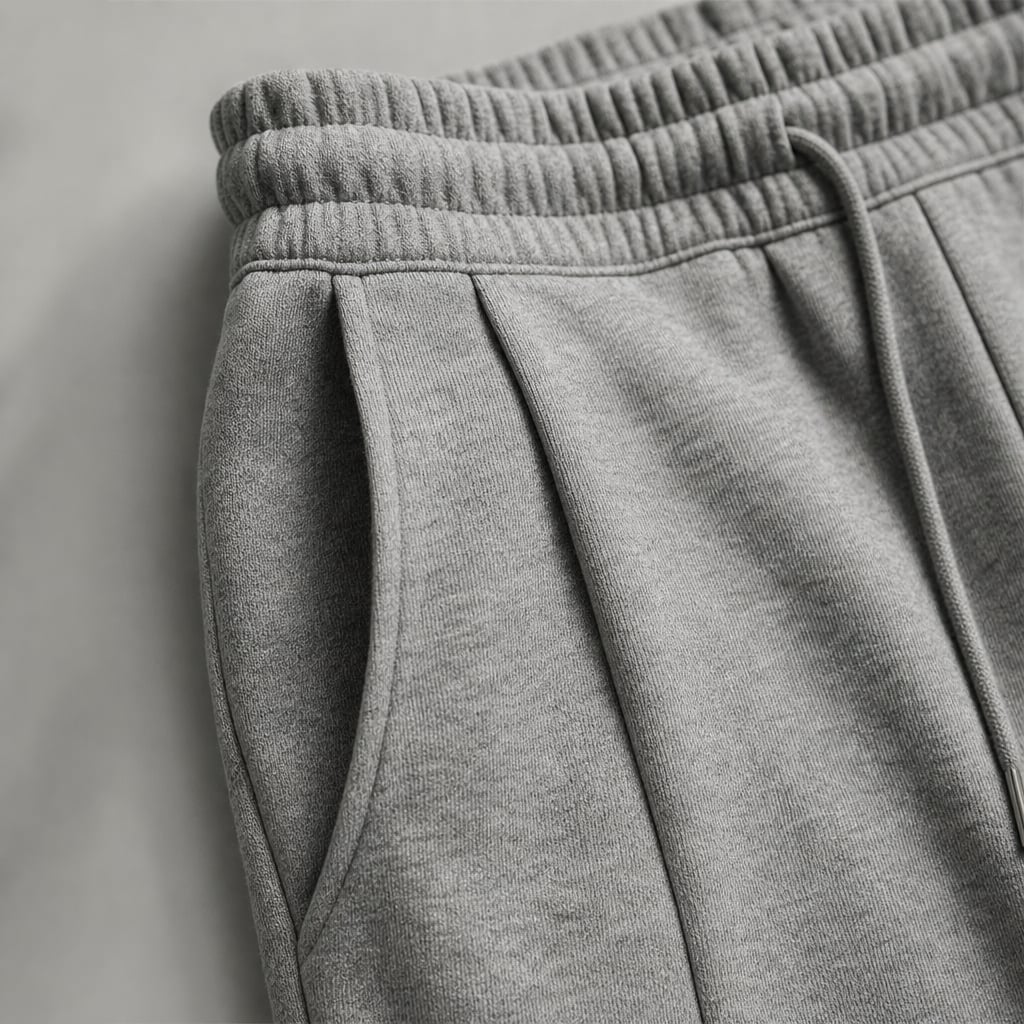 Cargo Pants Relaxed Fit Stretch Woven Gray – Fabric and Detail Close-Up