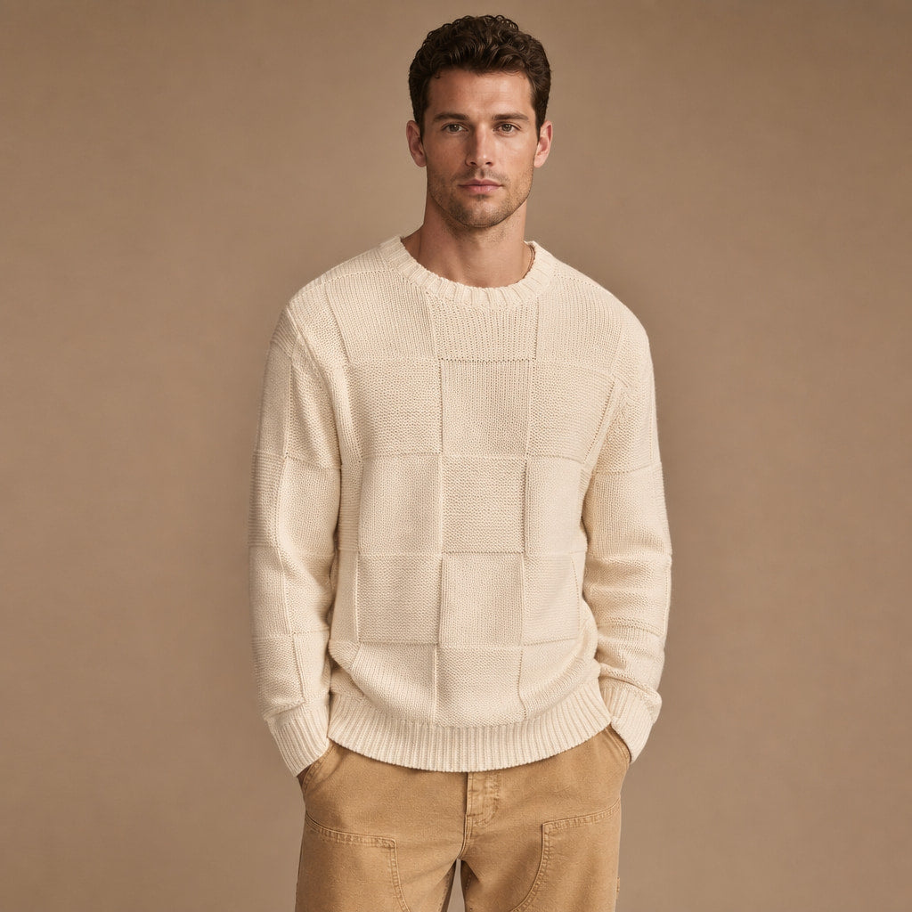 Alderbrook Knit Sweater in Cream – Tarlano Premium Menswear