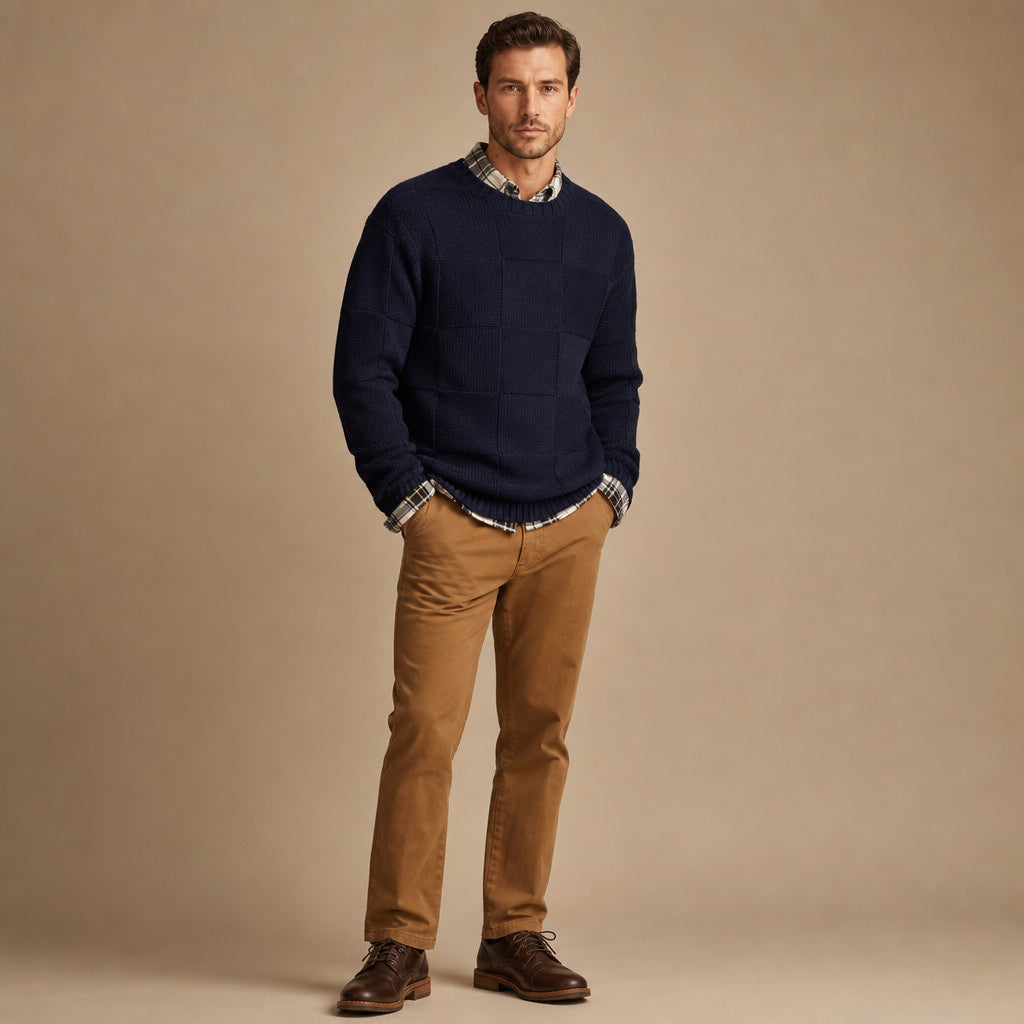 Alderbrook Knit Sweater Navy – Side Angle View
