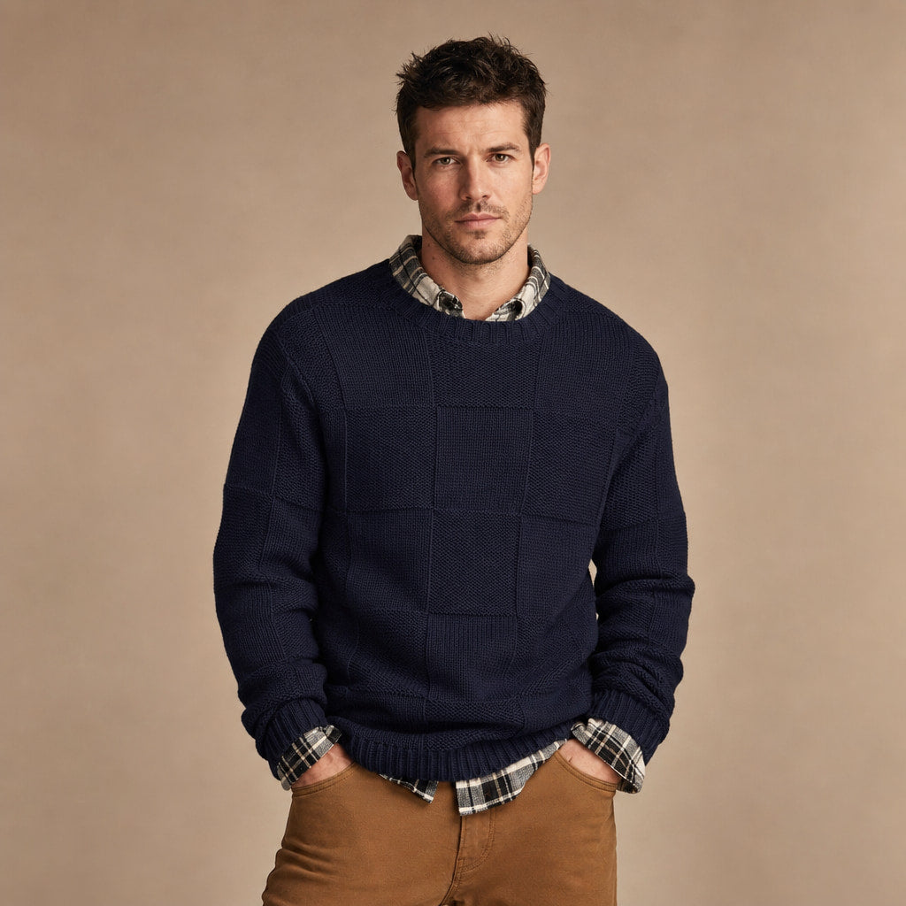 Alderbrook Knit Sweater in Navy – Tarlano Premium Menswear