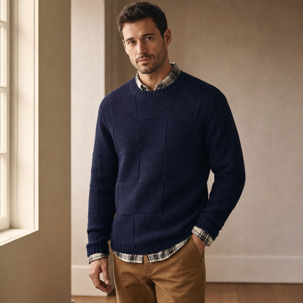Alderbrook Knit Sweater Navy – Styled Editorial Shot