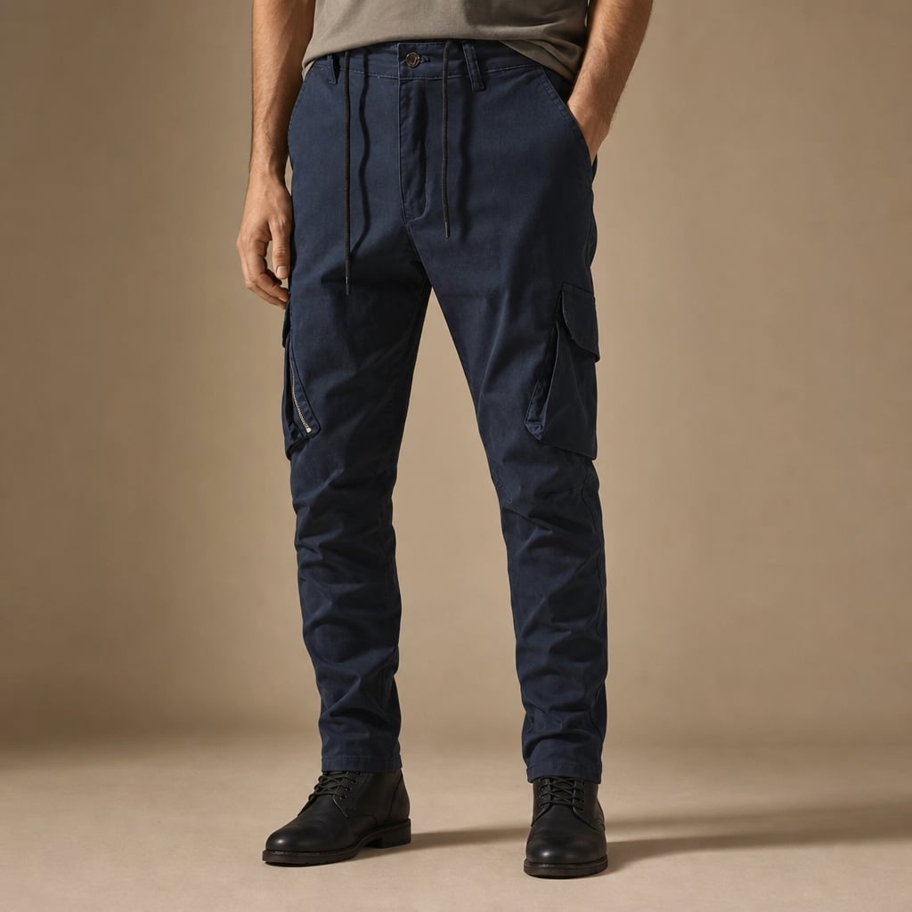 Cargo Pants Cotton Heritage Fit in Dark Blue – Tarlano Premium Menswear