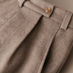 Chino Pants Slim Fit Stretch Woven Brown – Fabric and Detail Close-Up