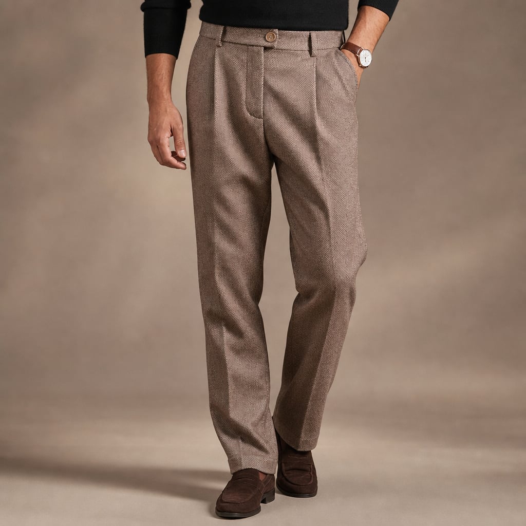 Chino Pants Slim Fit Stretch Woven Brown – Product Photo