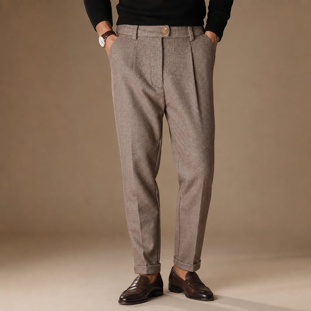Chino Pants Slim Fit Stretch Woven in Brown – Tarlano Premium Menswear