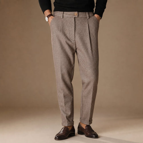 Chino Pants Slim Fit Stretch Woven in Brown – Tarlano Premium Menswear