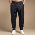 Chino Pants Mélange Stretch Business Casual Black – Product Photo