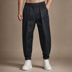 Chino Pants Mélange Stretch Business Casual in Black – Tarlano Premium Menswear