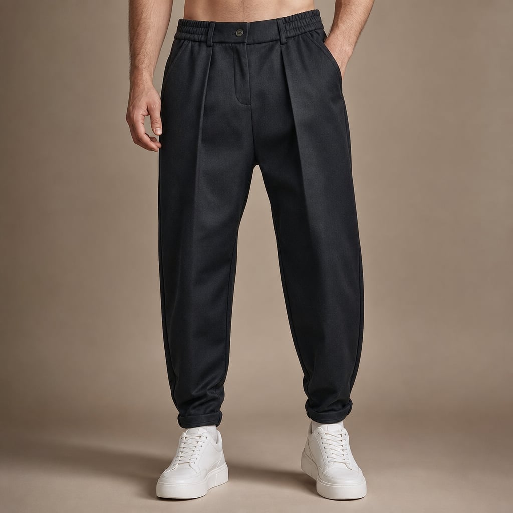Chino Pants Mélange Stretch Business Casual in Black – Tarlano Premium Menswear