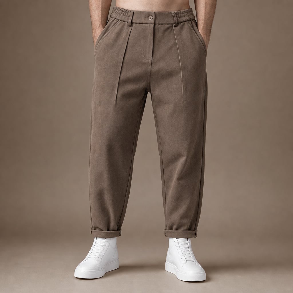 Chino Pants Mélange Stretch Business Casual Coffee – Product Photo