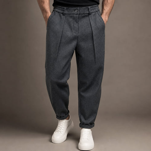 Chino Pants Mélange Stretch Business Casual Gray – Product Photo