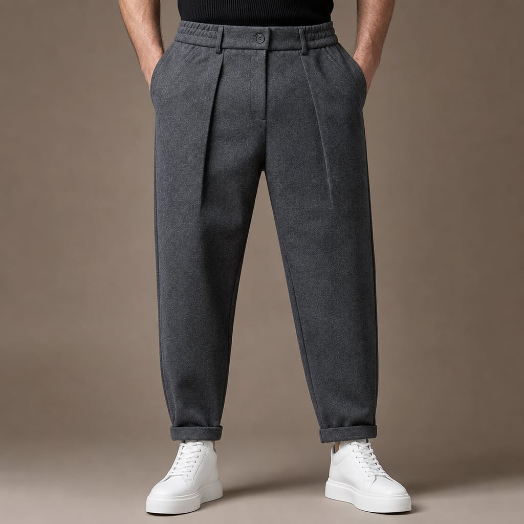 Chino Pants Mélange Stretch Business Casual in Gray – Tarlano Premium Menswear