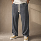 Cargo Pants Wide Leg Cotton Drawstring Waist Gray – Product Photo