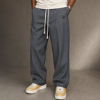 Cargo Pants Wide Leg Cotton Drawstring Waist in Gray – Tarlano Premium Menswear