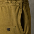 Cargo Pants Wide Leg Cotton Drawstring Waist Khaki – Fabric and Detail Close-Up