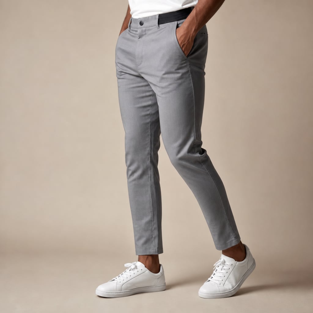 Cargo Pants Slim Fit Water-Resistant Stretch Gray – Side Angle View