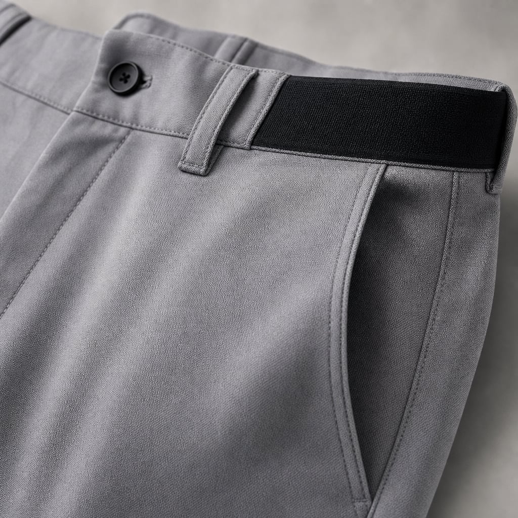 Cargo Pants Slim Fit Water-Resistant Stretch Gray – Fabric and Detail Close-Up