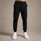 Cargo Pants Cotton Blend Jogger Drawstring Waist in Black – Tarlano Premium Menswear
