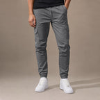 Cargo Pants Cotton Blend Jogger Drawstring Waist Dark Gray – Product Photo