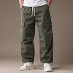 Cargo Pants Wide Leg Relaxed Fit in Green – Tarlano Premium Menswear