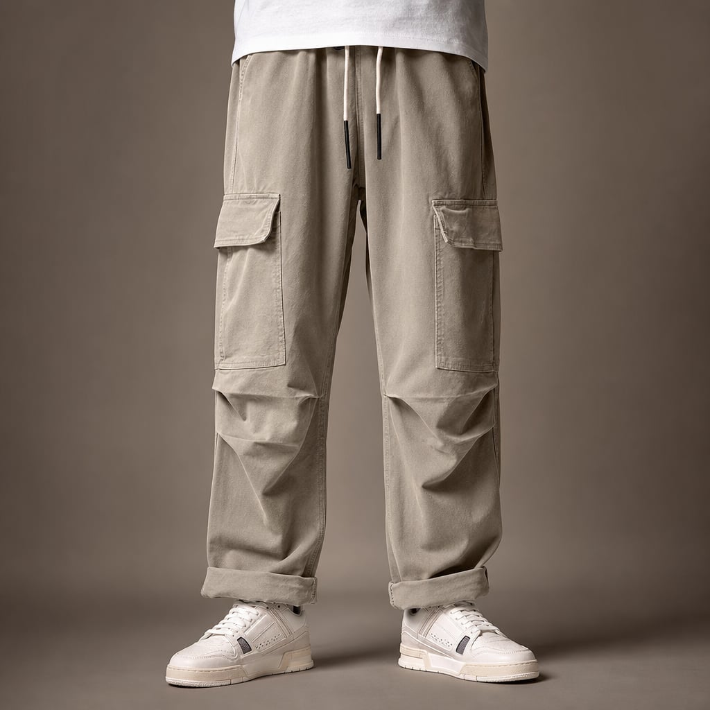 Cargo Pants Wide Leg Relaxed Fit in Taupe – Tarlano Premium Menswear