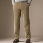 Chino Pants Corduroy Tapered Fit in Khaki – Tarlano Premium Menswear