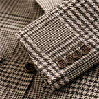 Blazer Houndstooth Check Classic Fit Khaki Khaki – Fabric and Detail Close-Up