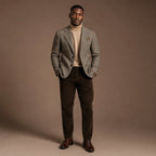 Blazer Houndstooth Check Classic Fit Khaki Khaki – Full Look