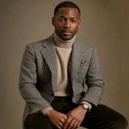 Blazer Houndstooth Check Classic Fit Khaki Khaki – Product Photo