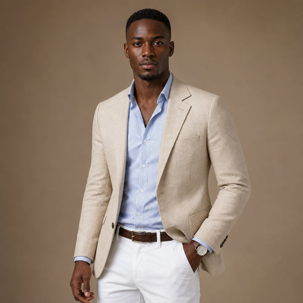 Blazer Knit Notch Lapel Tailored Fit in Beige – Tarlano Premium Menswear