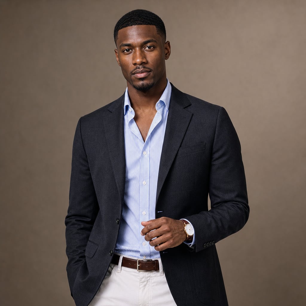 Blazer Knit Notch Lapel Tailored Fit Black – Product Photo