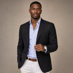 Blazer Knit Notch Lapel Tailored Fit in Black – Tarlano Premium Menswear