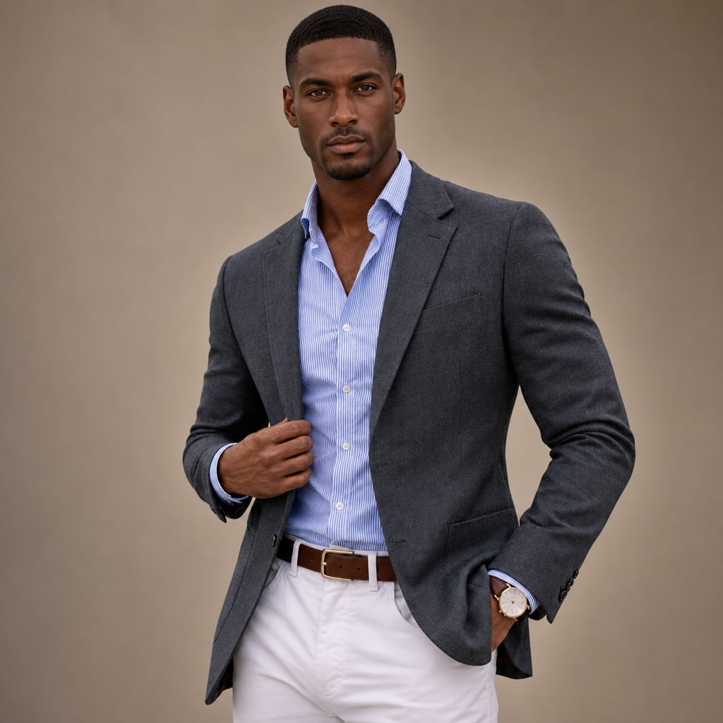 Blazer Knit Notch Lapel Tailored Fit in Gray – Tarlano Premium Menswear
