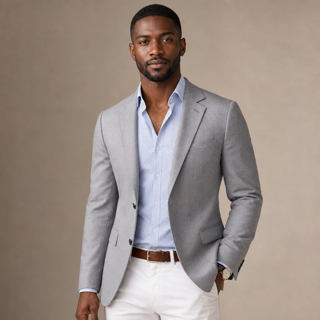 Blazer Knit Notch Lapel Tailored Fit in Silver – Tarlano Premium Menswear