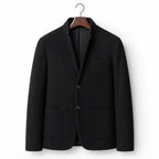 Sport Coat Wool Blend Stand Collar Black – Product Photo