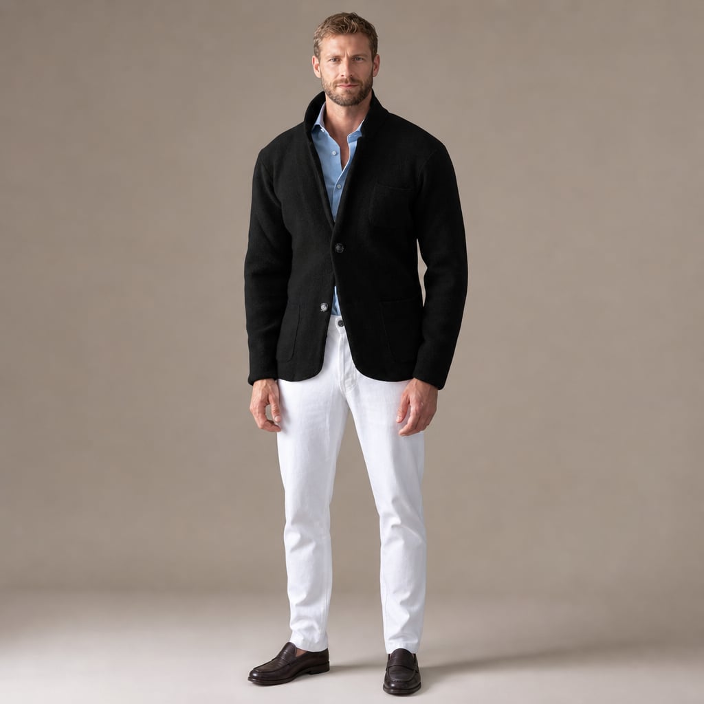 Sport Coat Wool Blend Stand Collar in Black – Tarlano Premium Menswear