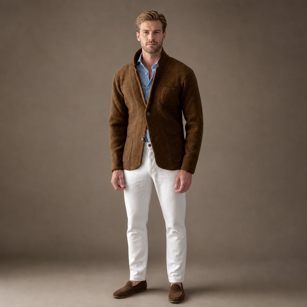 Sport Coat Wool Blend Stand Collar in Brown – Tarlano Premium Menswear