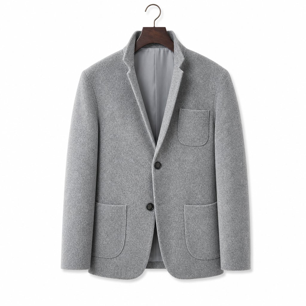 Sport Coat Wool Blend Stand Collar Gray – Product Photo