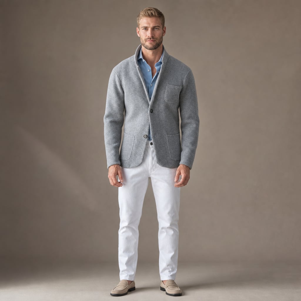 Sport Coat Wool Blend Stand Collar in Gray – Tarlano Premium Menswear